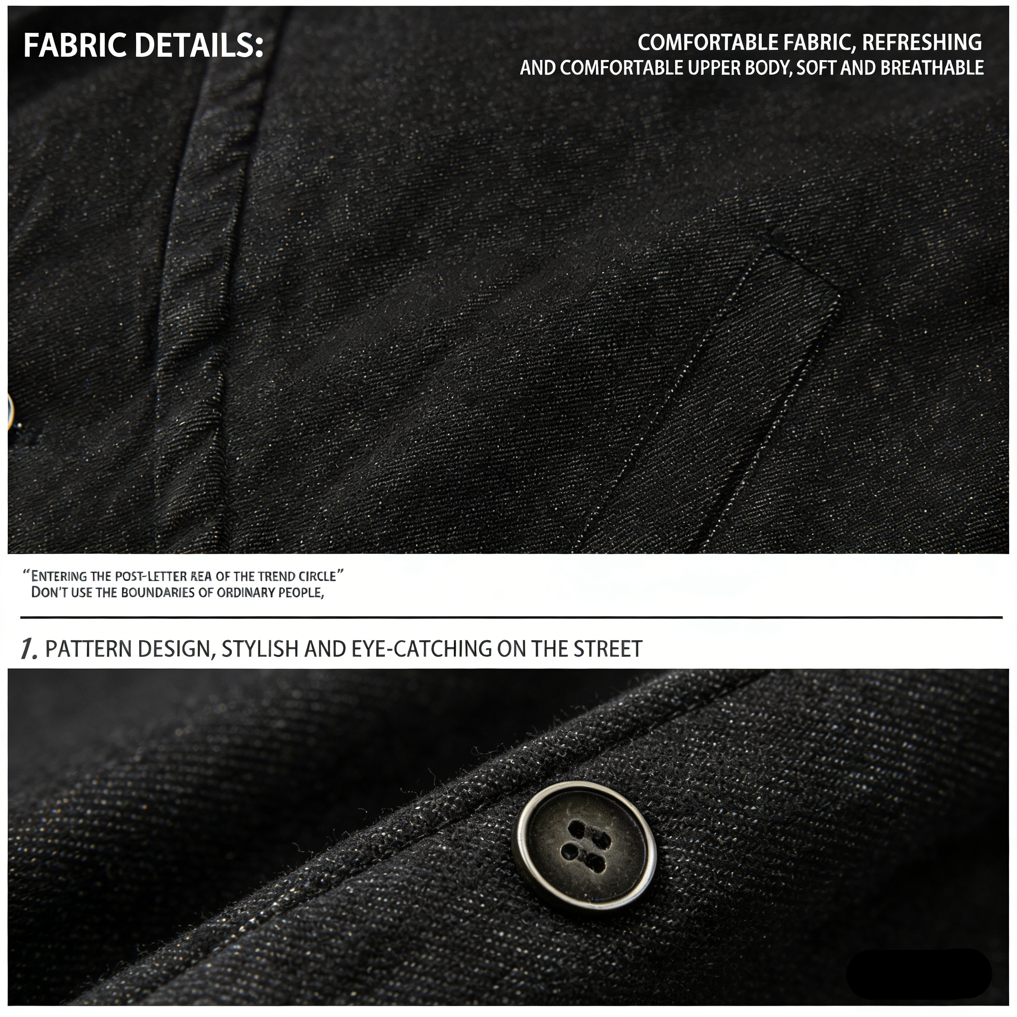 "Slanted Sequence - Dark Deconstructed Denim Jacket"