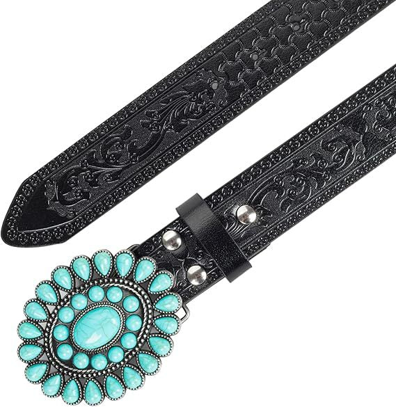 Wilderness Turquoise Western Vintage Carved Belt