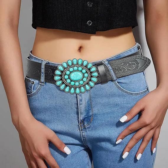 Wilderness Turquoise Western Vintage Carved Belt